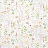 Dekorationstyg Halvpanama tecknade vilda blommor – vit/rosa,  thumbnail number 1