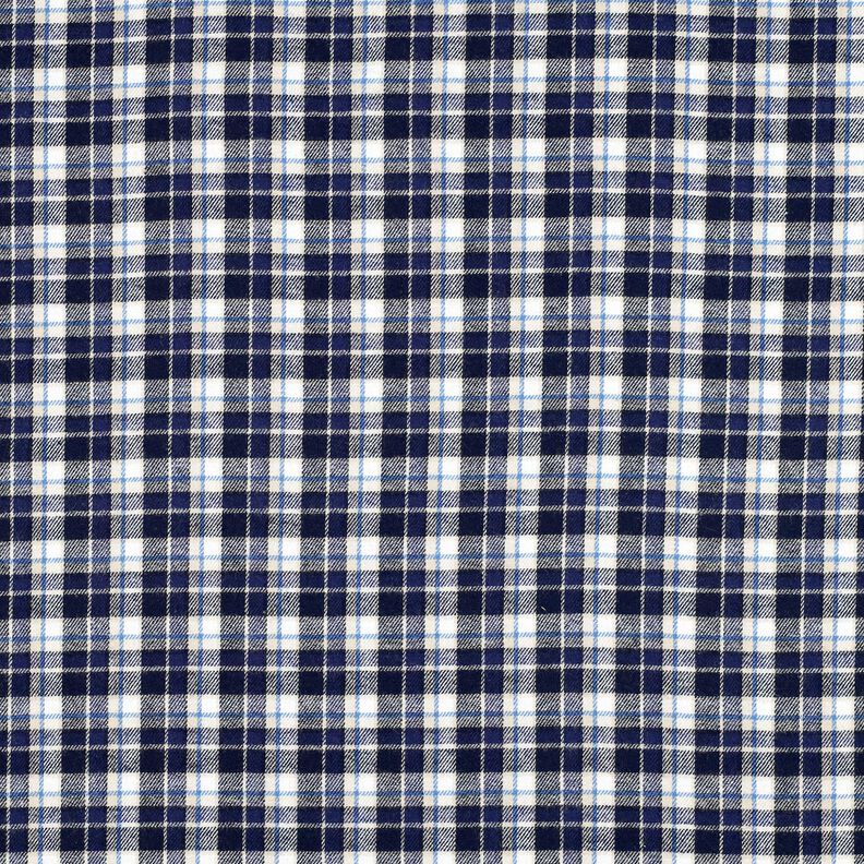 Bomullsflanell små rutor – marinblå/yllevit,  image number 1