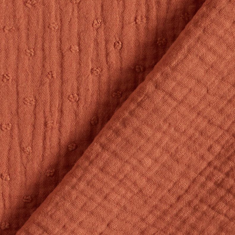 Muslin/Dubbel-krinkelväv dobby – terracotta, image number 4