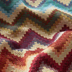 Dekorationstyg Gobeläng Chevron – ljusbeige/kaminrött, 