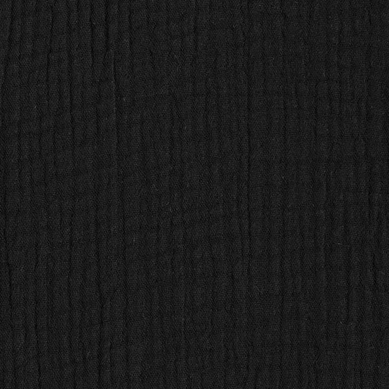 GOTS Bomullsmuslin i tre lager – svart,  image number 4