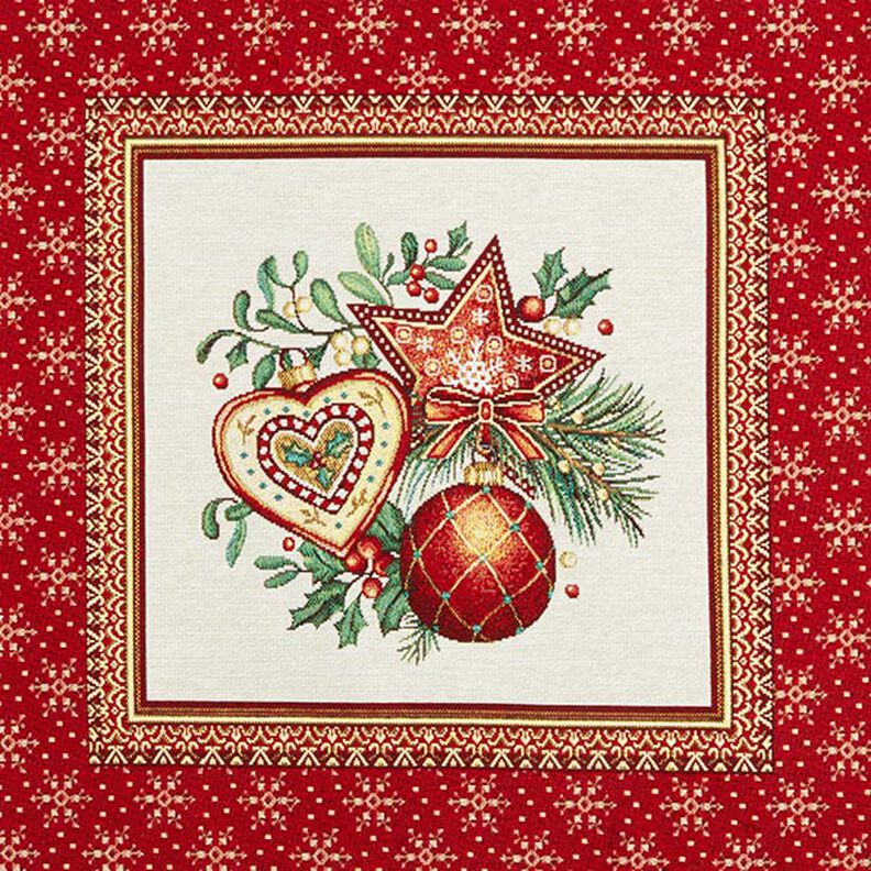 dekorationspanel Gobeläng juldekorationer – karminröd, image number 1