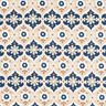 Jersey blommor ornament – beige/marinblått,  thumbnail number 1