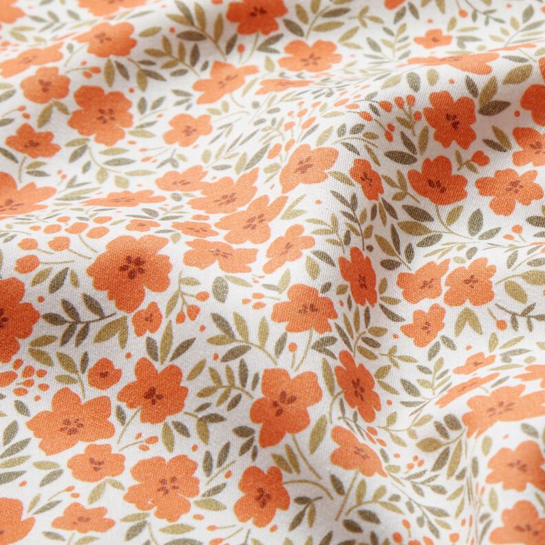 Dekorationstyg Bomullssatin blomsterhav – persikofärgad/vit,  image number 2