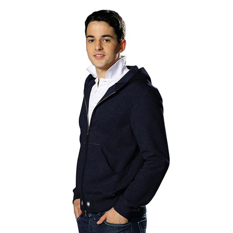 Lätt bomullssweat enfärgad – nattblå,  image number 5