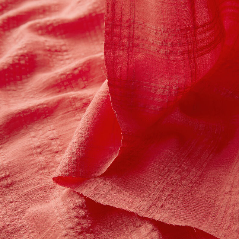 bomullsviskosmix seersucker – korall, image number 3