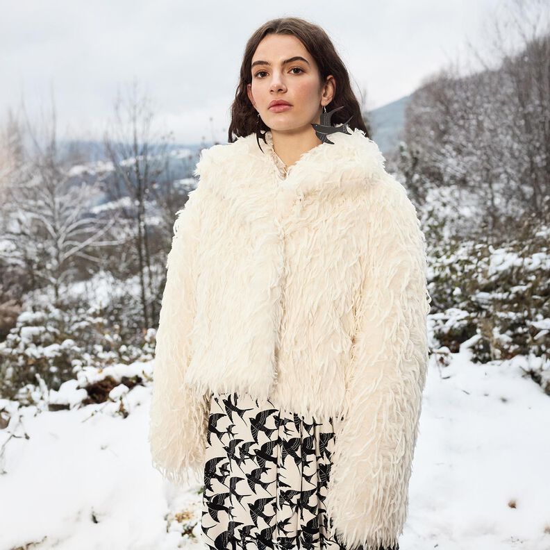 Fuskpäls Fjädrar enfärgat | Katia Fabrics – vit, image number 6