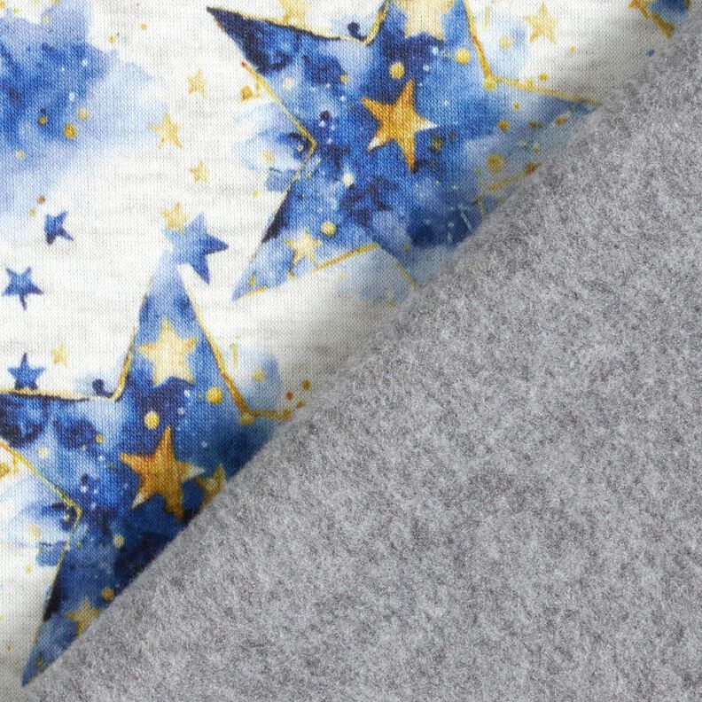 Alpfleece akvarellstjärnor – natur/indigo,  image number 4