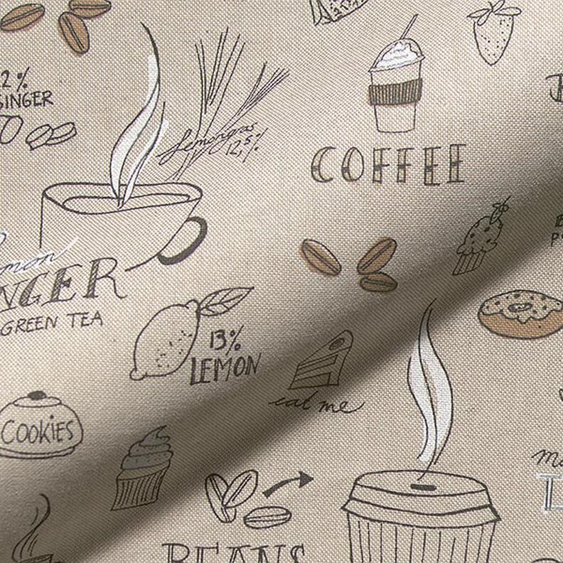 Dekorationstyg halvpanama, kaffe, te & kaka – natur, image number 2