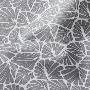Behandlad bomull abstrakta miniblad – grå/vit, 
