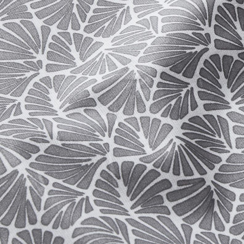 Behandlad bomull abstrakta miniblad – grå/vit,  image number 3