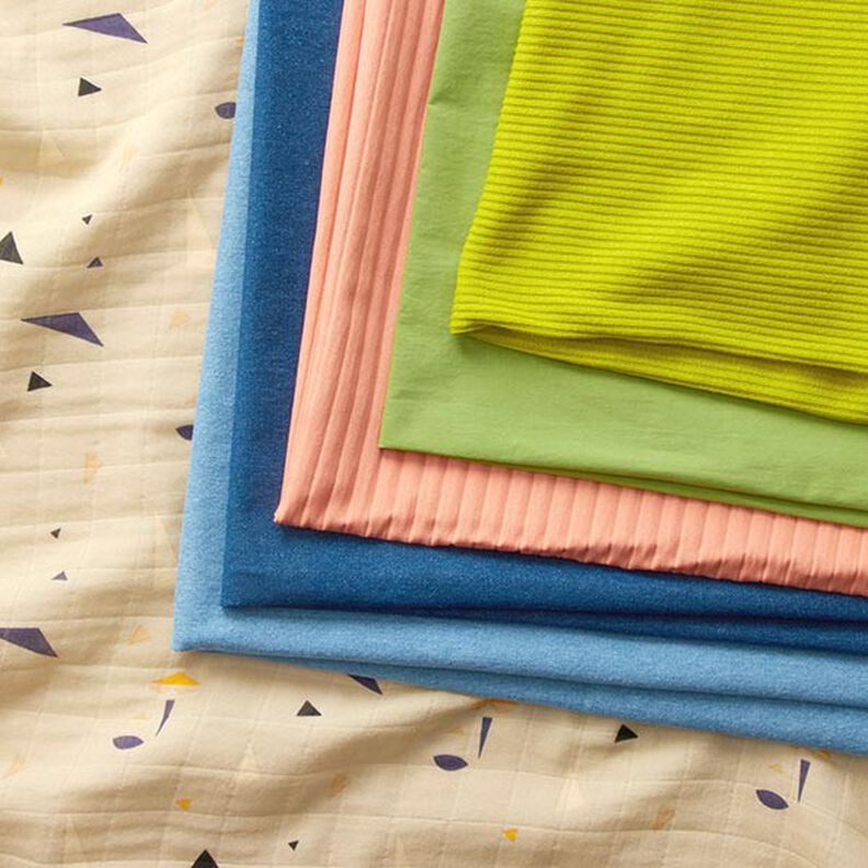 Stretchjacquard 3D-ränder | Fibre Mood – lax, image number 6