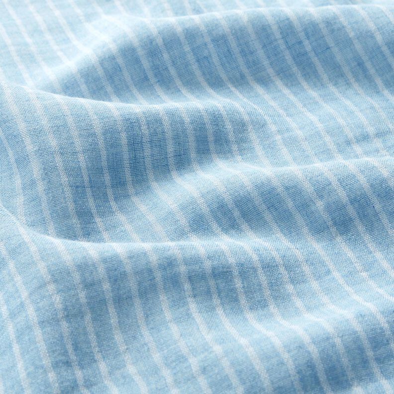 Muslin/Dubbel-krinkelväv Ränder i färgat garn | Poppy Fabrics – lysande blå/vit,  image number 2