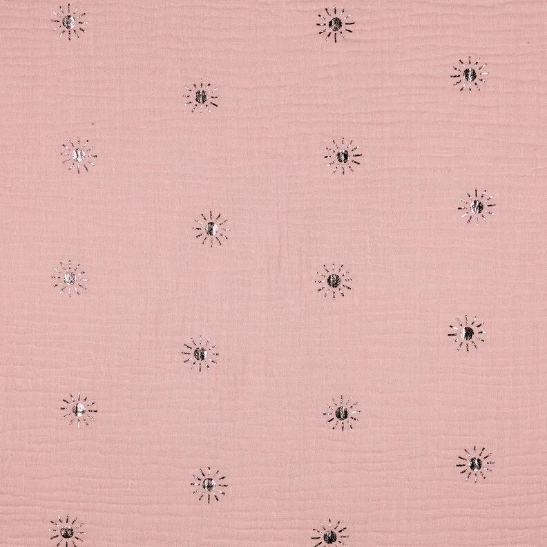 Muslin/Dubbel-krinkelväv Solar Folietryck | Poppy Fabrics – ljus gammelrosa/pastellviolett,  image number 1