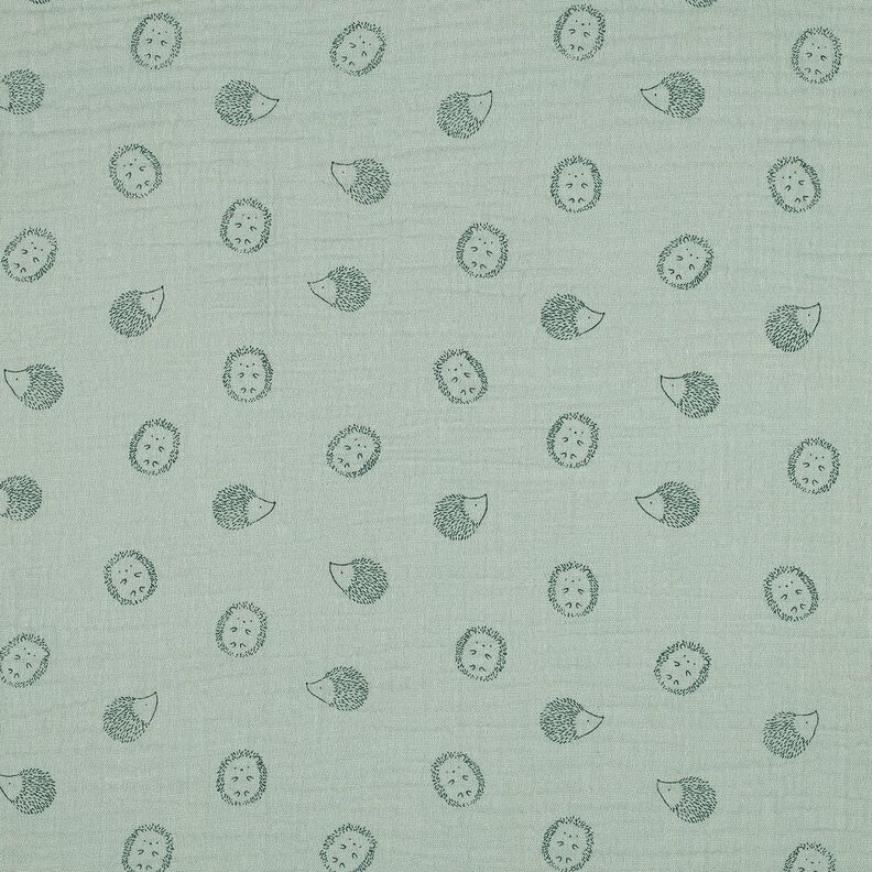 Muslin/Dubbel-krinkelväv igelkott | Poppy Fabrics – ljus mint/mörkgrön,  image number 1