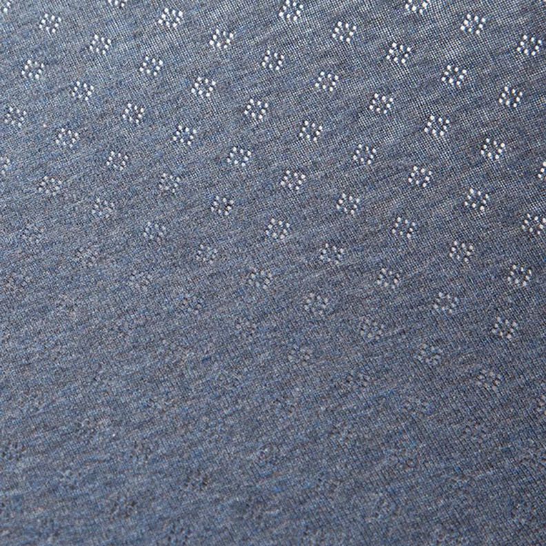 Finstickad jersey med hålmönster Melange – jeansblå,  image number 3