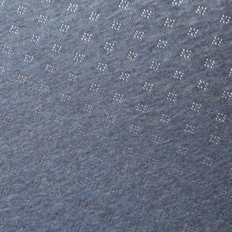 Finstickad jersey med hålmönster Melange – jeansblå,  image number 3