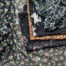 Chiffong med glittrande kritstrecksränder batikoptik – svart/vit,  thumbnail number 6