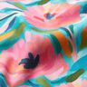 Dekorationstyg Bomullskypert målade blommor  – rosa/turkos,  thumbnail number 2