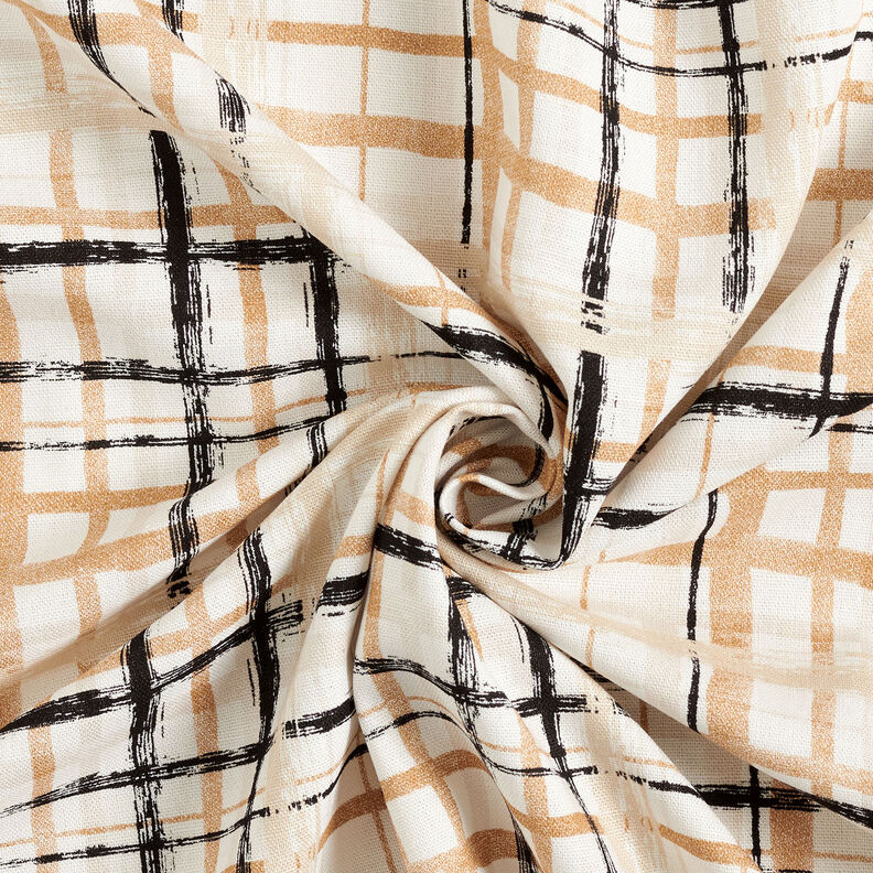 linneviskosmix abstrakta rutor – natur/beige, image number 4