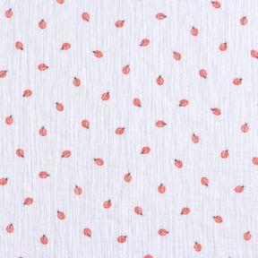 Muslin/Dubbel-krinkelväv Nyckelpiga Digitaltryck | Poppy Fabrics – vit, 