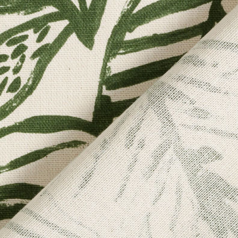Dekorationstyg Halvpanama målad monstera – kräm/pinjegrön,  image number 4