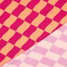 Softsweat vågiga rutor | Poppy Fabrics – intensiv rosa/persikofärgad,  thumbnail number 4