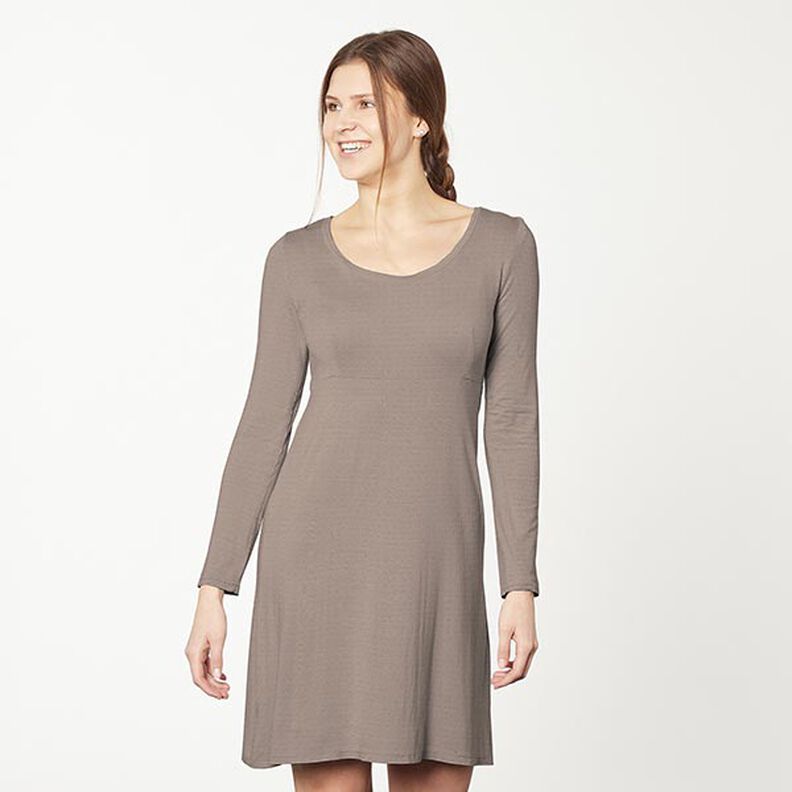 Bomullsjersey medium enfärgad – mörk gråbrun,  image number 6