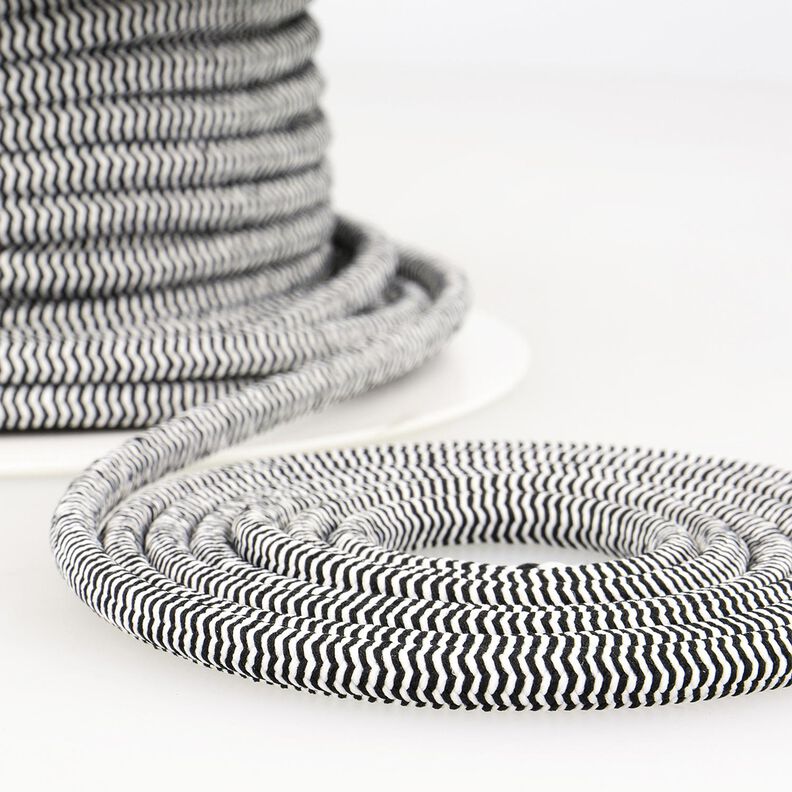 Outdoor Gummisnodd [Ø 5 mm] – svart/vit,  image number 1