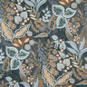 Dekorationstyg Halvpanama Paisley-blad – blågrått,  thumbnail number 1