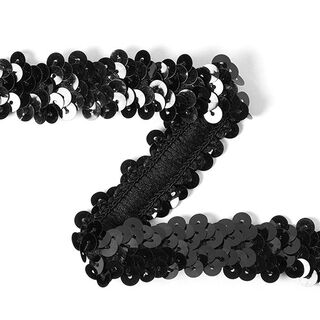 Elastisk paljettbård (20 mm) 12 – svart, 