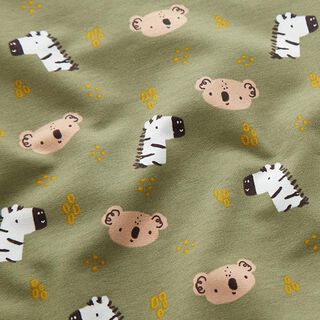 French Terry Sommarsweat zebra och koala – ljus kaki, 