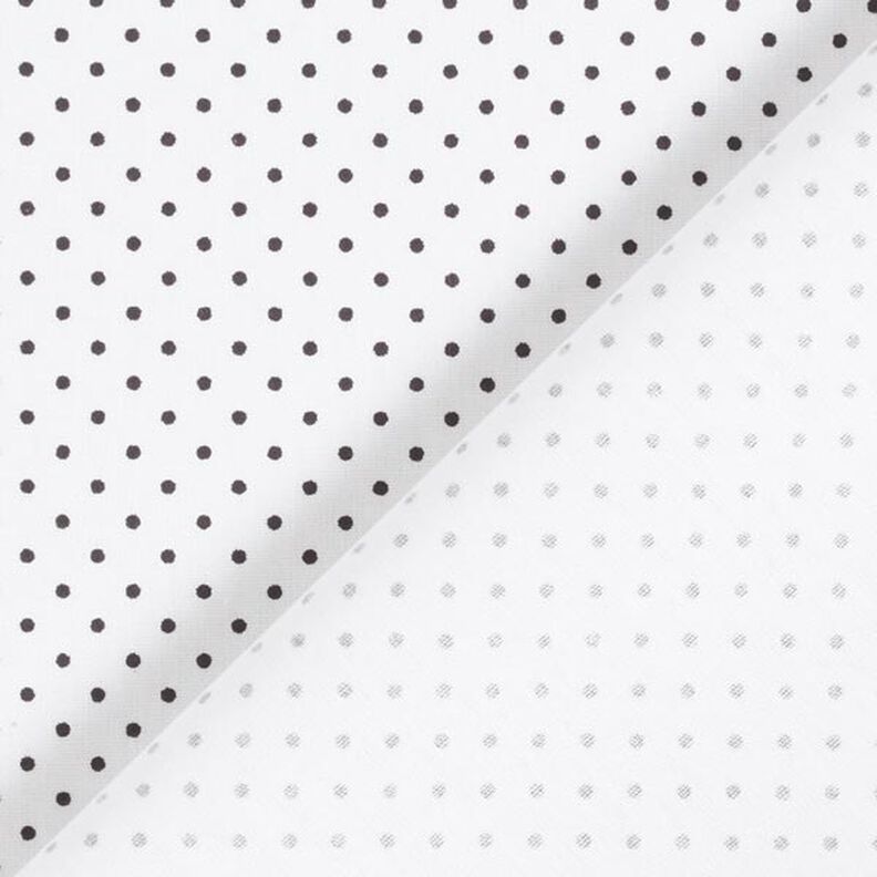 Bomullspoplin Små prickar – vit/svart,  image number 6