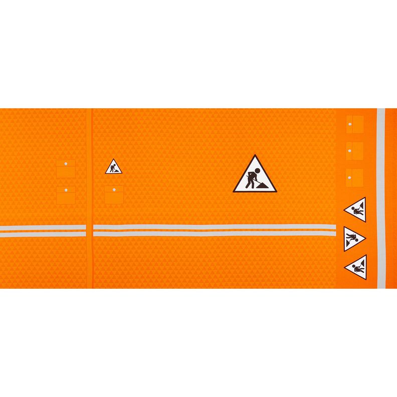 French Terry Panel Var byggnadsarbetare för en dag | Stoff&Liebe – ljusorange/silvergrå,  image number 5