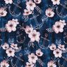 Bomullsjersey Blommor & ankare | Glitzerpüppi – nattblå/ljus gammelrosa,  thumbnail number 1