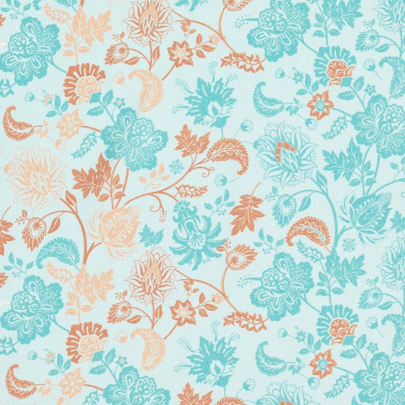 Viskos Voile paisley blommor kantdesign – blå, image number 5