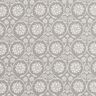 Bomullstyg Kretong Blommor och rankor – silvergrå/vit,  thumbnail number 1