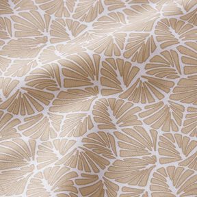 Behandlad bomull abstrakta miniblad – beige/vit, 