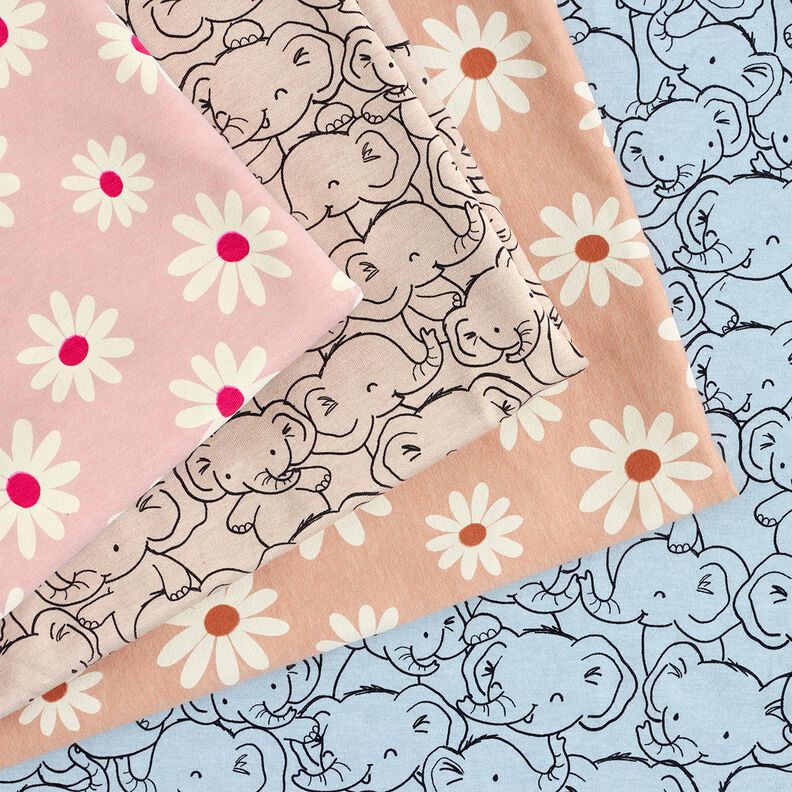 Bomullsblandning Jersey småblommor – rose, image number 5