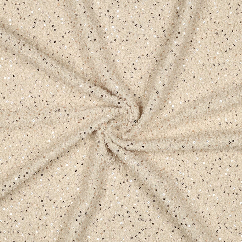 Stickad Bouclé Paljetter Enfärgat | Poppy Fabrics – cashew, image number 4