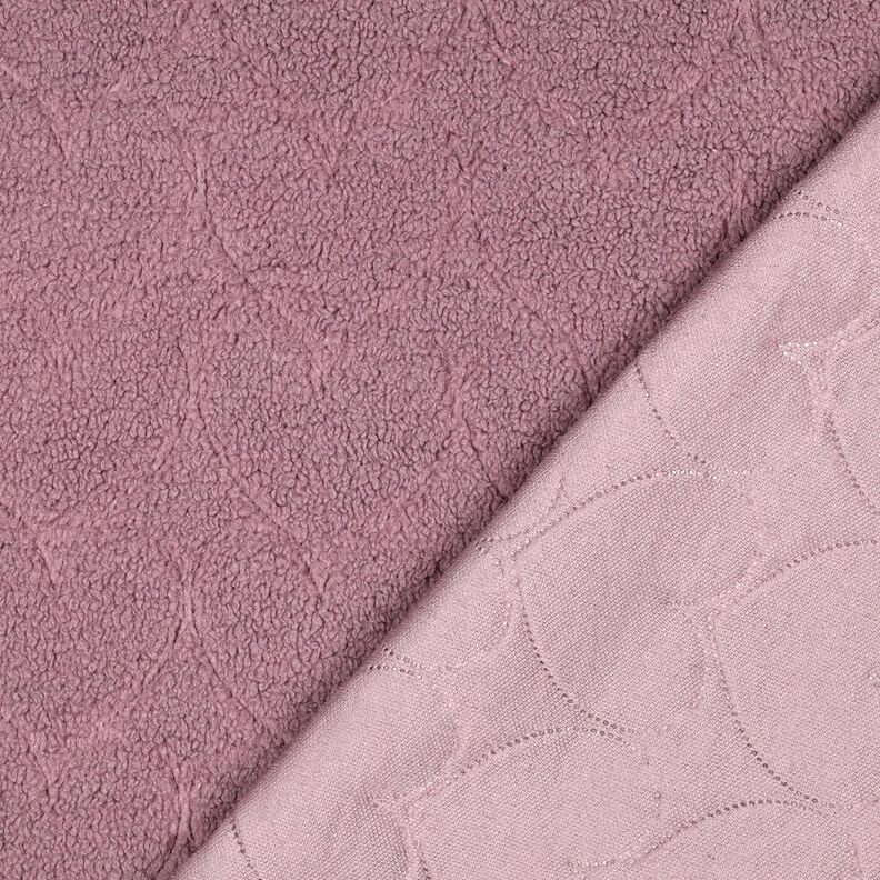 Fuskpäls hjärtmönster | Poppy Fabrics – mörk gammelrosa, image number 4
