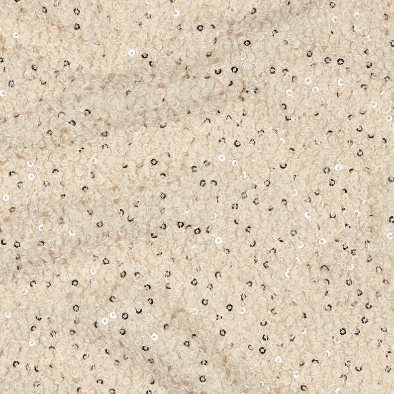 Stickad Bouclé Paljetter Enfärgat | Poppy Fabrics – cashew, image number 3