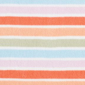 Antipilling Fleece färgglada ränder – vit, 