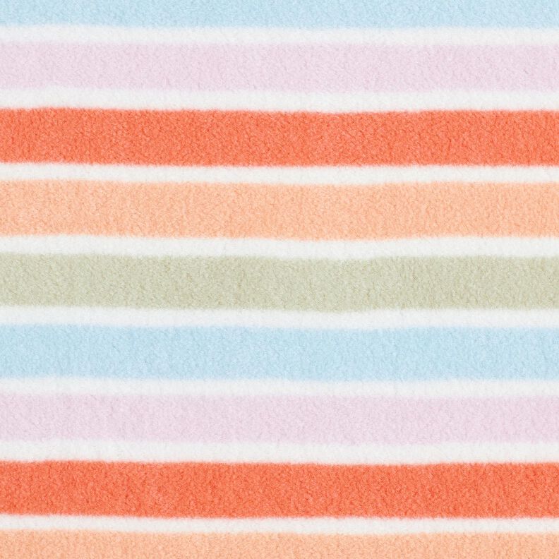 Antipilling Fleece färgglada ränder – vit,  image number 1
