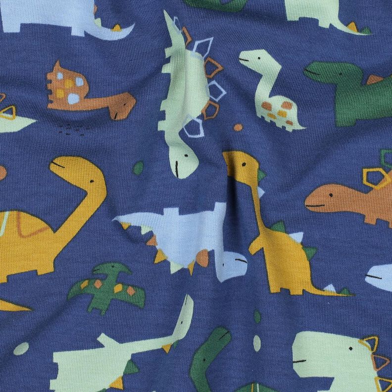 Sommarsweat dinosaurier | Poppy Fabrics – indigo/ljusblå, image number 2