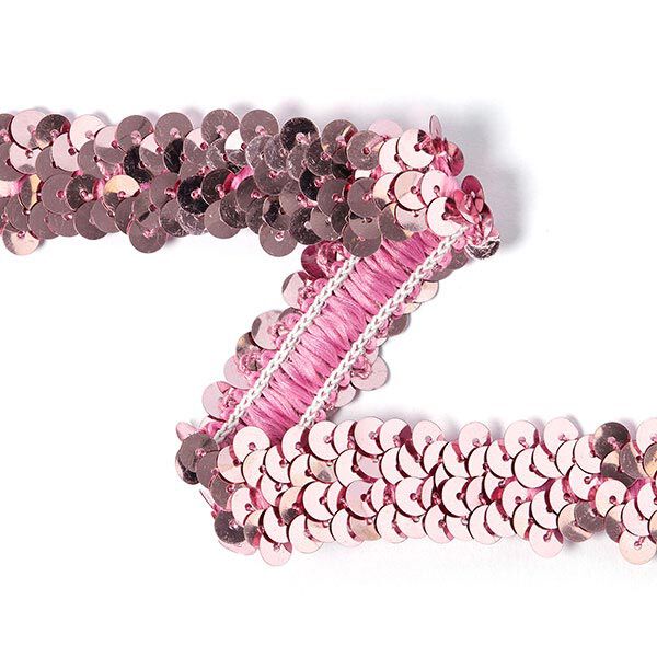 Elastisk paljettbård (20 mm) 15 – rosa, image number 1