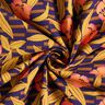 Dekorationstyg Halvpanama Blommor huller om buller – aubergine/ljusorange,  thumbnail number 3