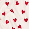 Bomullsflanell hjärtan | Poppy Fabrics – elfenbensvit/karminröd,  thumbnail number 2