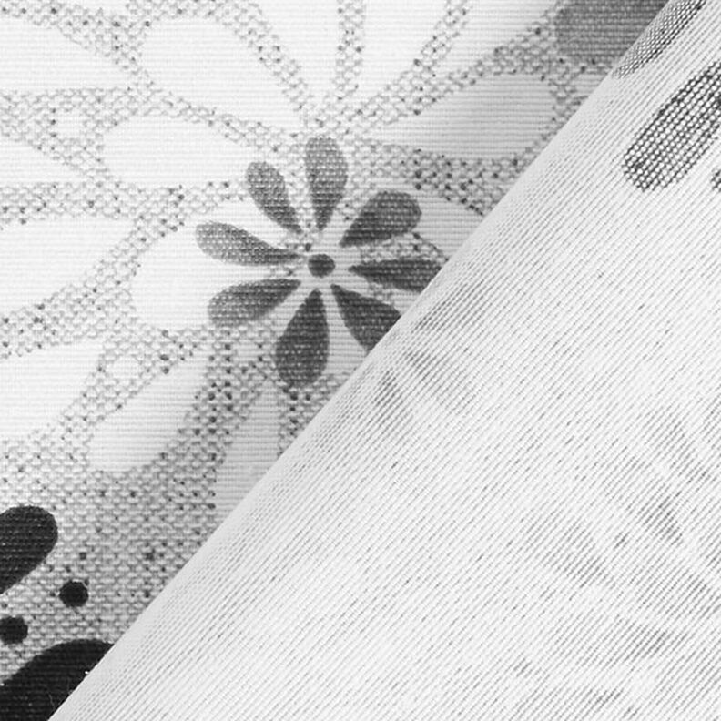 Dekorationstyg Canvas Blommor – grått/vit,  image number 4
