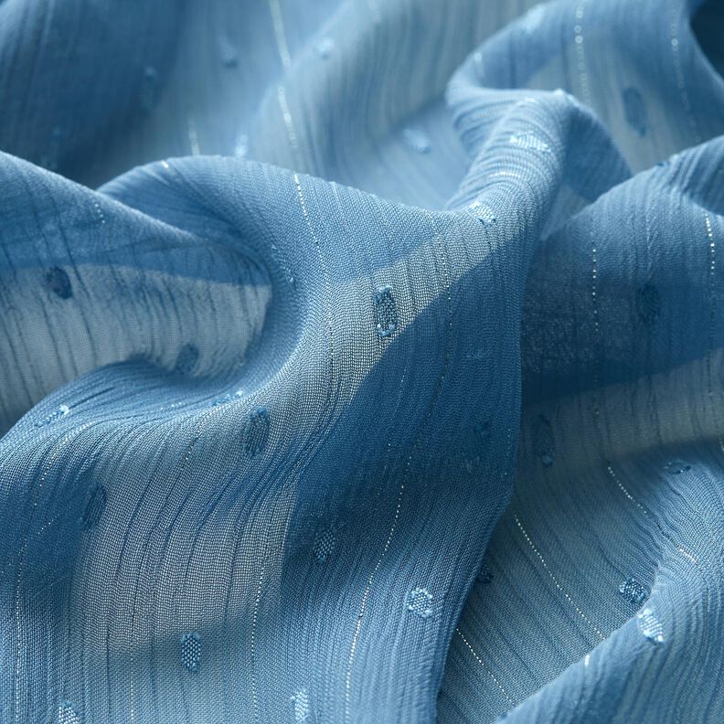 chiffong dobby metallic kritstrecksränder – lysande blå/silvermetallic,  image number 2